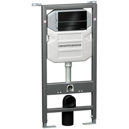Комплект унитаза с инсталляцией Ceramicanova Play CN3001_1002B_1000 с сиденьем Микролифт и Черной матовой клавишей смыва