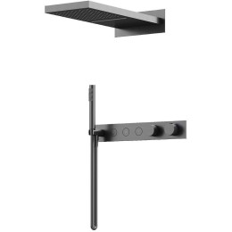 Душевая система Sancos Linn SC9023GG с термостатом Вороненая сталь