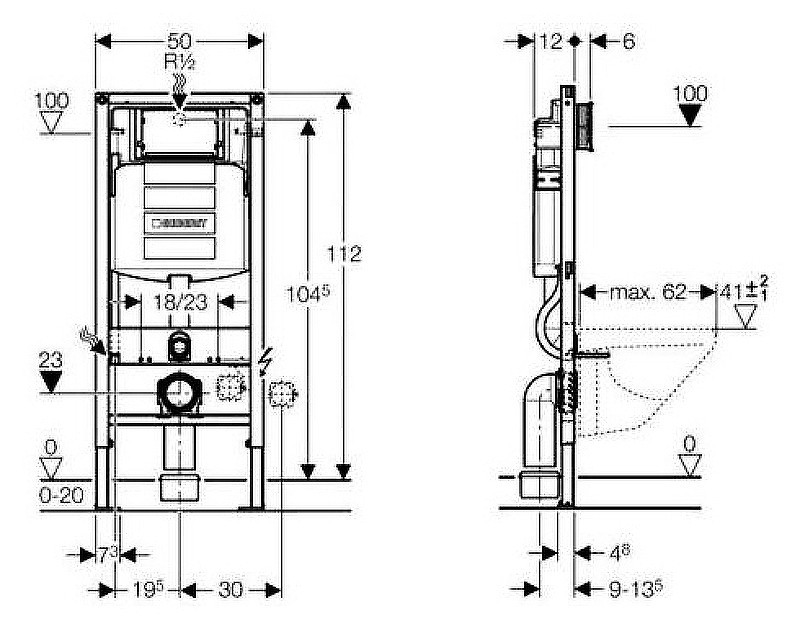Комплект унитаза Ceramicanova Play CN3001 с инсталляцией Geberit Duofix Sigma UP320 111.300.00.5 с сиденьем Микролифт