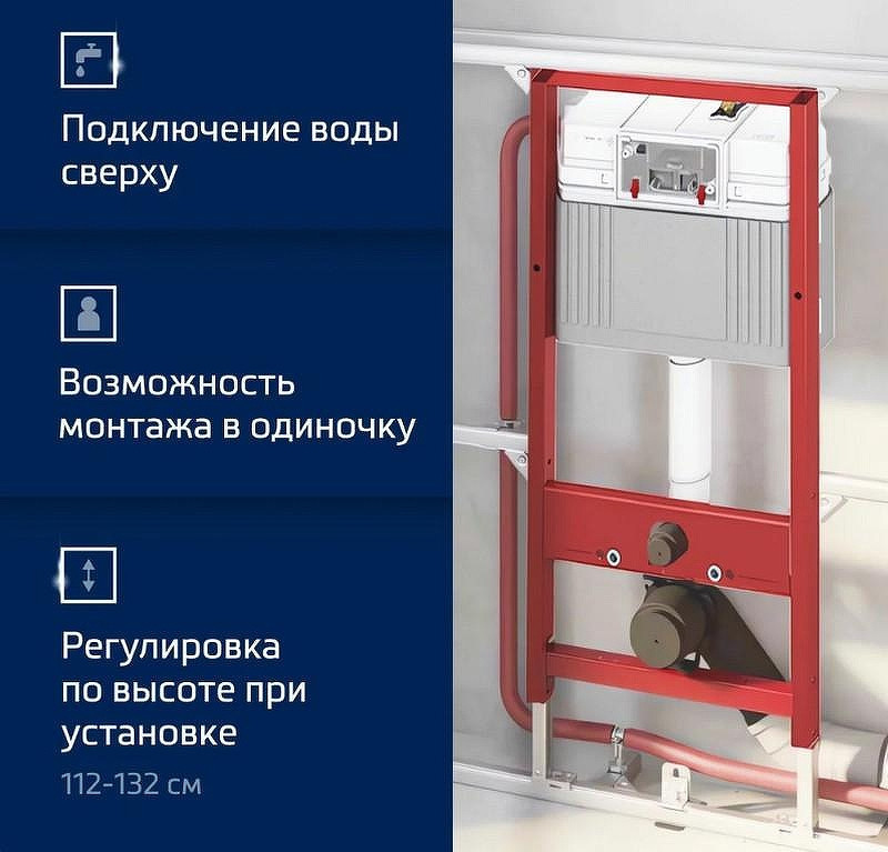 Комплект унитаза Ceramicanova Union CN4009T с инсталляцией Tece Now 9400414 с сиденьем Микролифт и Черной матовой клавишей смыва