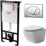 Комплект унитаза Ceramicanova Forma CN3009 с инсталляцией Alcaplast Sadromodul AM101/1120-3:1 RU M71-0001 с сиденьем Микролифт и клавишей смыва Хром
