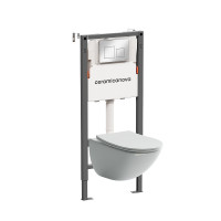 Комплект унитаза с инсталляцией Ceramicanova Mono CN1905_121002CH цвет Белый с сиденьем Микролифт и клавишей смыва цвет Хром глянцевый