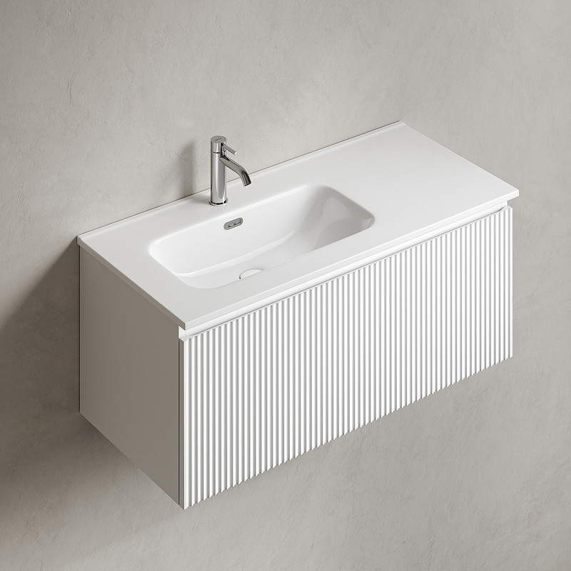 Тумба под раковину Sancos Snob R 1.0 100 L SNR1.0100LW подвесная цвет Bianco