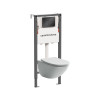 Комплект унитаза с инсталляцией Ceramicanova Mono CN1905_121002MB цвет Белый с сиденьем Микролифт и клавишей смыва цвет Черный матовый