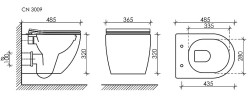Комплект унитаза с инсталляцией Ceramicanova Forma CN3009_1001CH_1000 с сиденьем Микролифт и клавишей смыва Хром