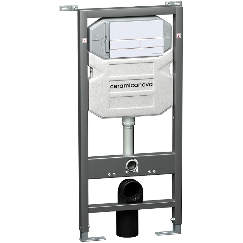 Комплект унитаза с инсталляцией Ceramicanova Forma CN3009_1002W_1000 с сиденьем Микролифт и Белой клавишей смыва