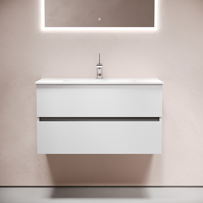 Тумба под раковину Sancos Urban 90 UR90W подвесная Белый глянец