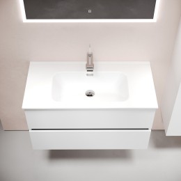 Тумба под раковину Sancos Urban 90 UR90W подвесная Белый глянец