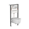 Комплект унитаза с инсталляцией Ceramicanova New Day CN3005_121001CH цвет Белый с сиденьем Микролифт и клавишей смыва цвет Хром глянцевый