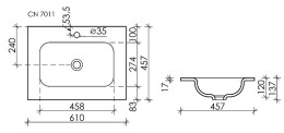 Раковина Ceramicanova Grace 60 CN7011 Белая