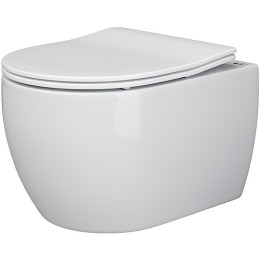 Комплект унитаза Ceramicanova Play CN3001 с инсталляцией Tece Profil 9400412 с сиденьем Микролифт и клавишей смыва Хром глянцевый