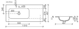 Раковина Ceramicanova Grace 100 L CN7014 Белая