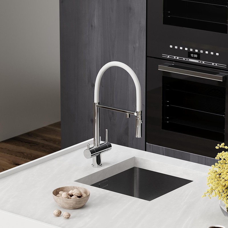Смеситель для кухни Sancos Imola SC4010CHwh цвет Хром Белый