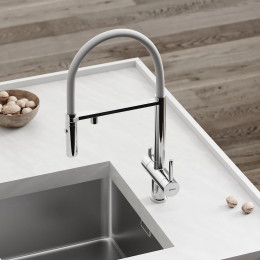 Смеситель для кухни Sancos Imola SC4010CHwh цвет Хром Белый