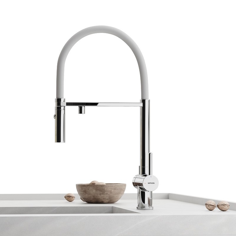 Смеситель для кухни Sancos Imola SC4010CHwh цвет Хром Белый