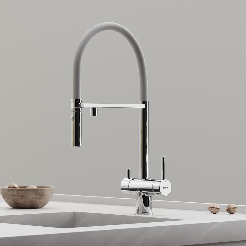 Смеситель для кухни Sancos Imola SC4010CHwh цвет Хром Белый