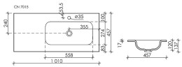Раковина Ceramicanova Grace 100 R CN7015 Белая