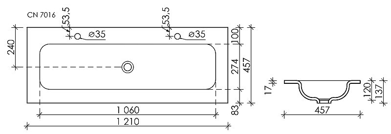 Раковина Ceramicanova Grace 120 CN7016 Белая
