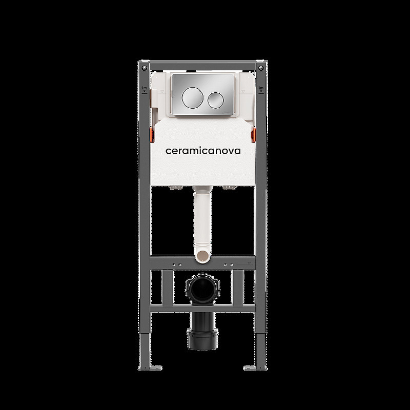 Комплект унитаза с инсталляцией Ceramicanova Mono CN1905_121001CH цвет Белый с сиденьем Микролифт и клавишей смыва цвет Хром глянцевый