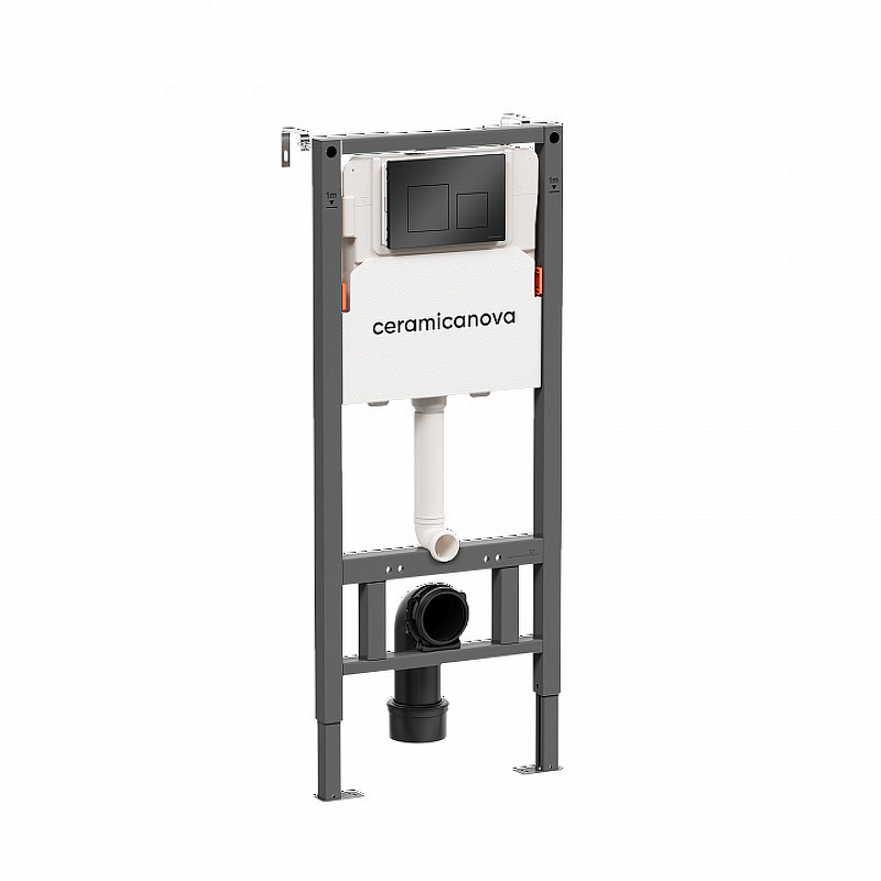 Комплект унитаза с инсталляцией Ceramicanova Forma CN3009_121002MB цвет Белый с сиденьем Микролифт и клавишей смыва цвет Черный матовый