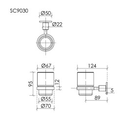Стакан для зубных щеток Sancos Base SC9030BN цвет Никель брашированный