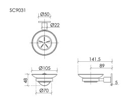 Мыльница Sancos Base SC9031BN цвет Никель брашированный